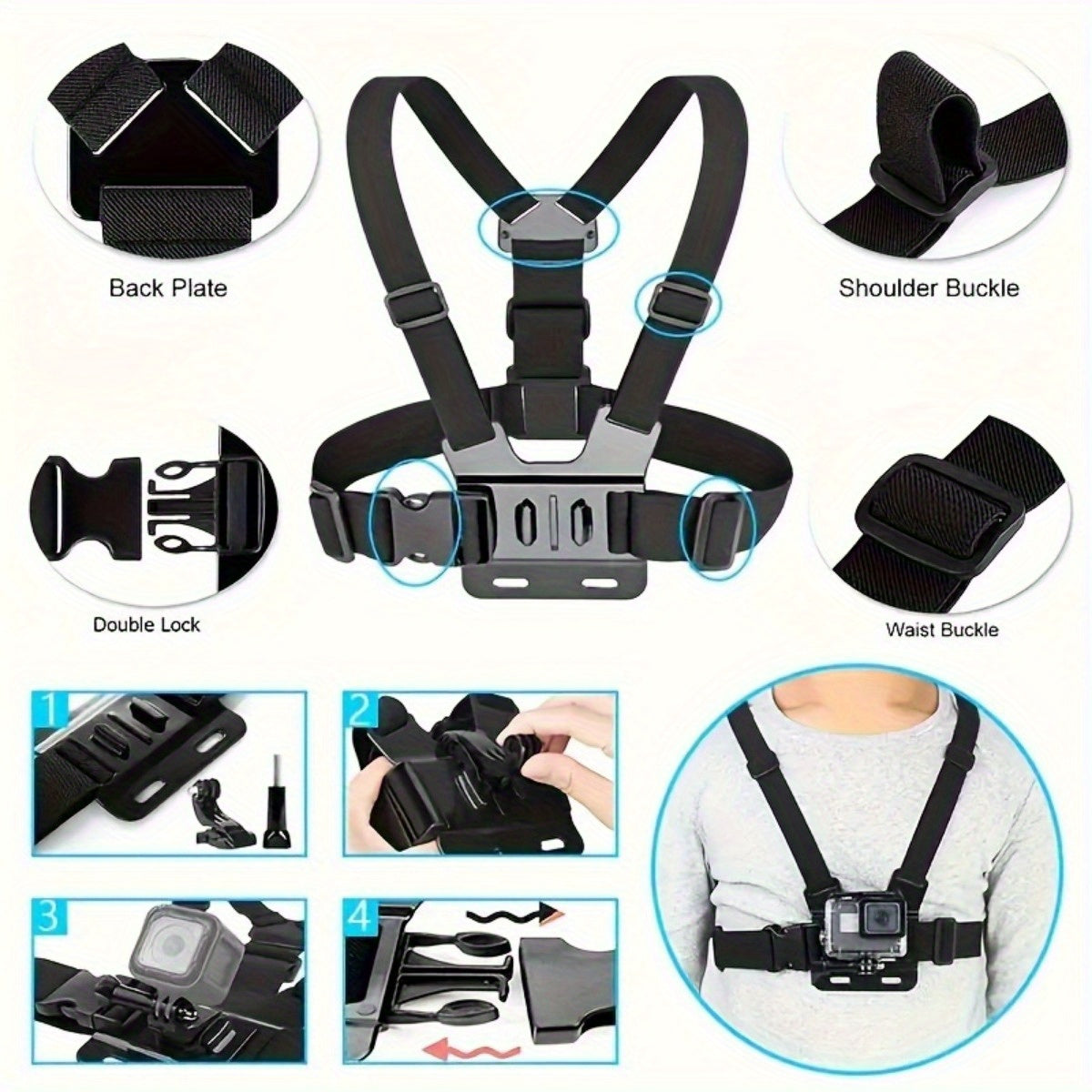 Handsfree Chest Strap - For Easy Filming and Photography