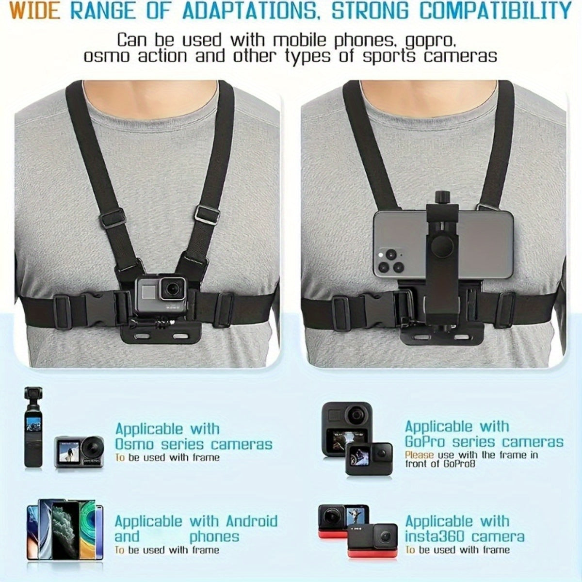 Handsfree Chest Strap - For Easy Filming and Photography