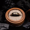 Golden Leaf and Black Meteorite Tungsten Ring – Orion