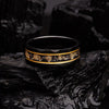Golden Leaf and Black Meteorite Tungsten Ring – Orion