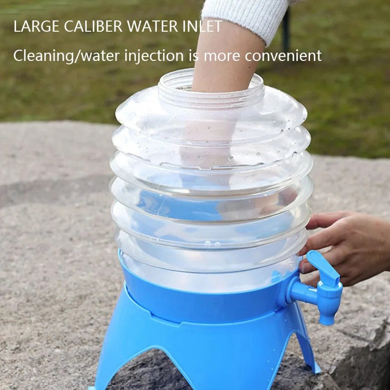 Portable Foldable Water Bucket – 3.5L with Collapsible Tap
