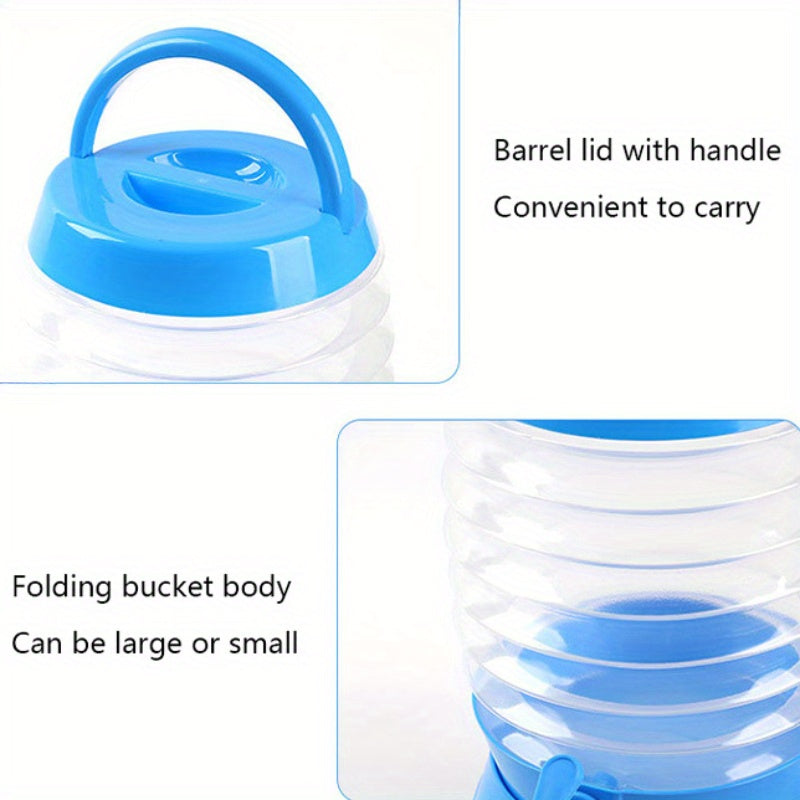 Portable Foldable Water Bucket – 3.5L with Collapsible Tap