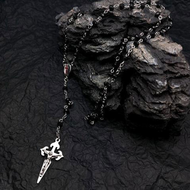 Heart-Shaped Rosary Necklace with Cat's Eye Stones – Elara