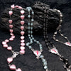 Heart-Shaped Rosary Necklace with Cat's Eye Stones – Elara