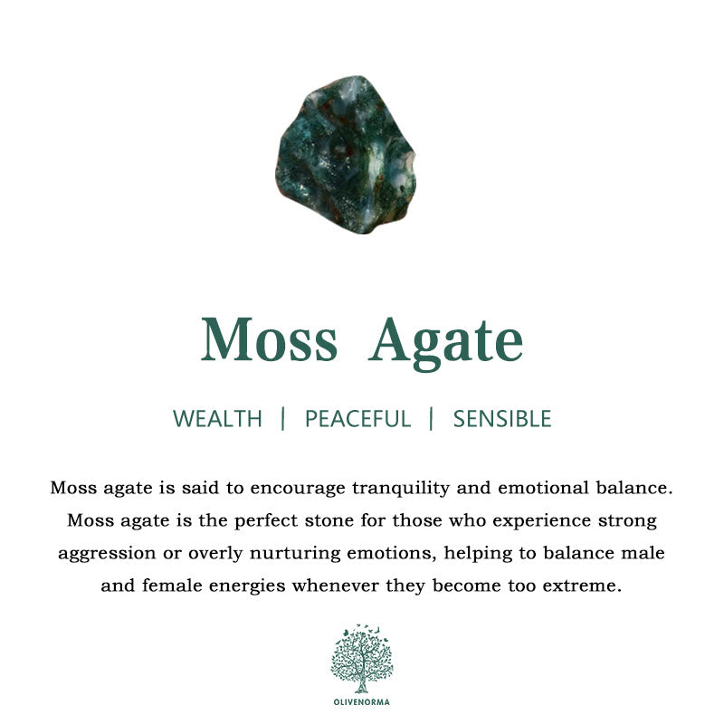 Moss Agate and White Zircon Jewellery Set – Lana
