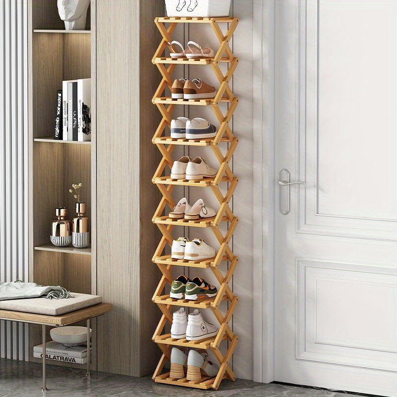 Functional Bamboo Shoe Rack – Compact and Flexible for Small Spaces