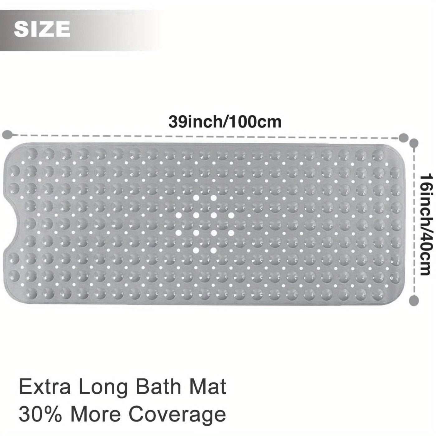 Extra Long Non-Slip Bath Mat - For a Safe Bathing Experience