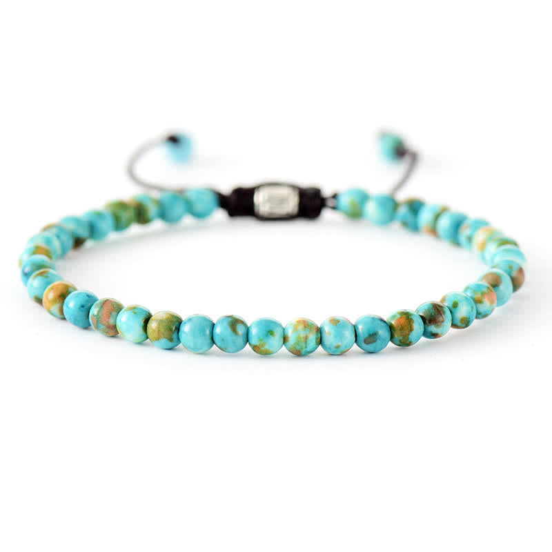 Natural Stone Beads Adjustable Braided Bracelet – Aisha