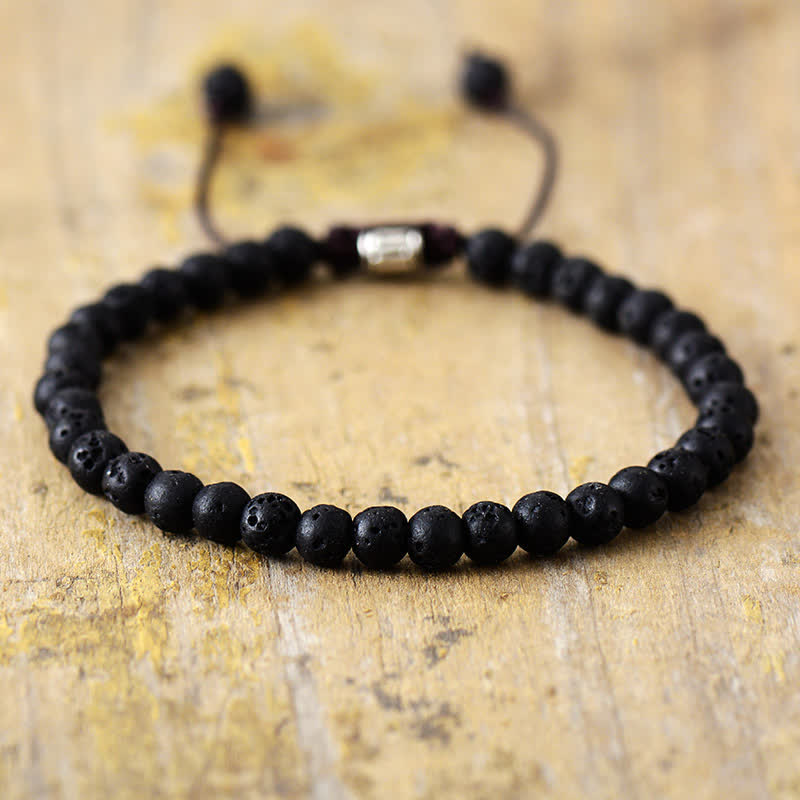Natural Stone Beads Adjustable Braided Bracelet – Aisha