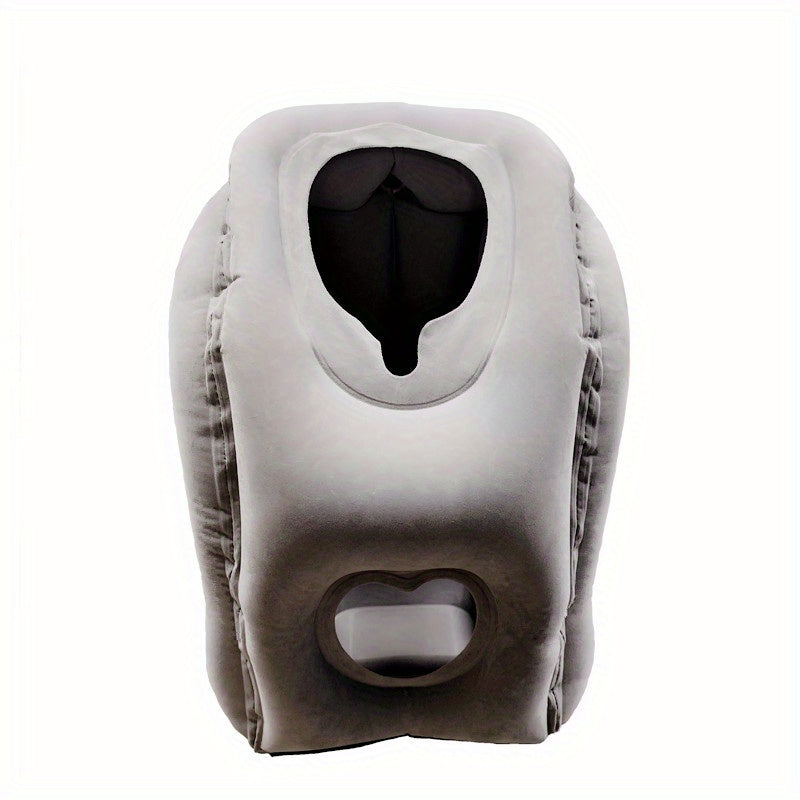Inflatable Travel Neck Pillow with Heart-Shaped Cutout – Compact and Washable
