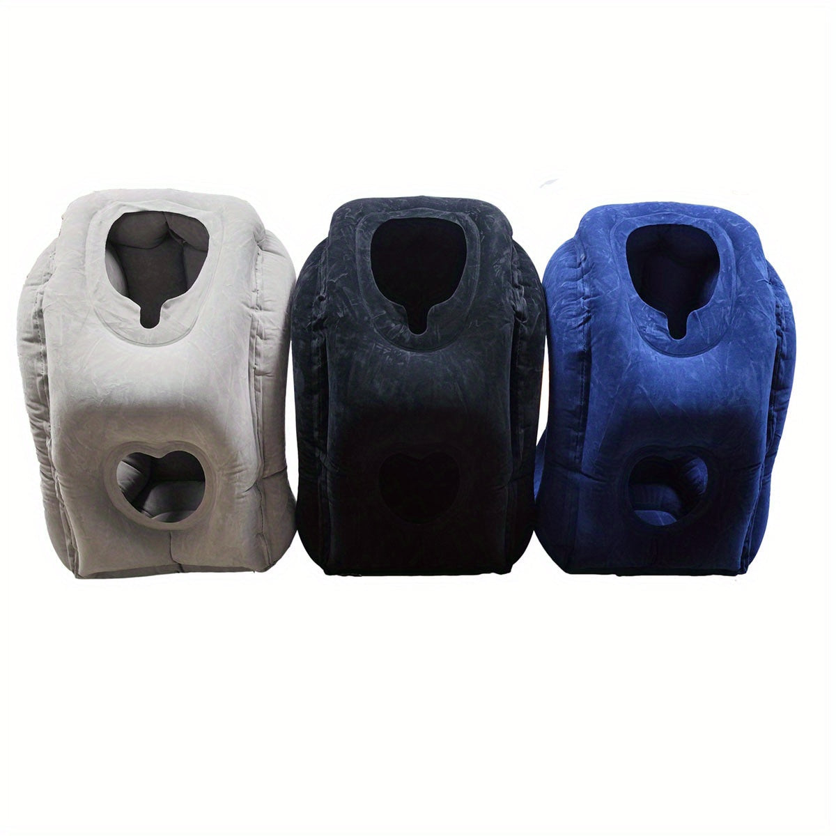 Inflatable Travel Neck Pillow with Heart-Shaped Cutout – Compact and Washable
