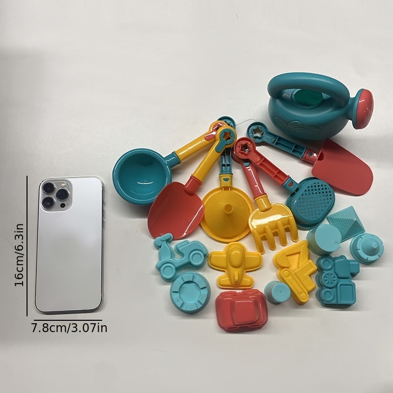 18-Piece Beach and Snow Toy Set – Complete with Bucket, Spade, and Fun Tools for Creative Play