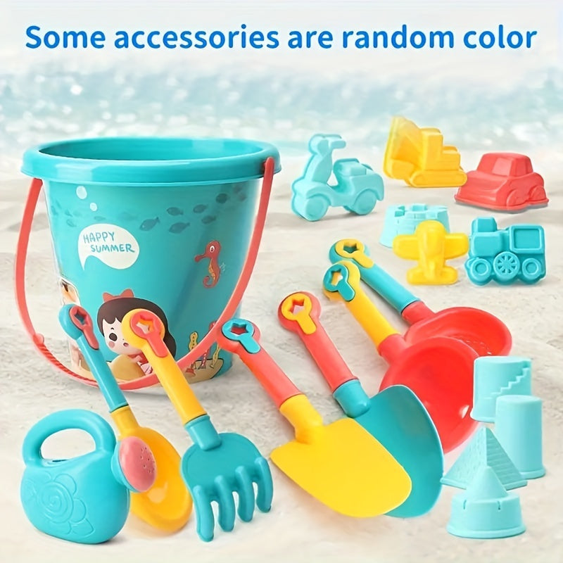 18-Piece Beach and Snow Toy Set – Complete with Bucket, Spade, and Fun Tools for Creative Play