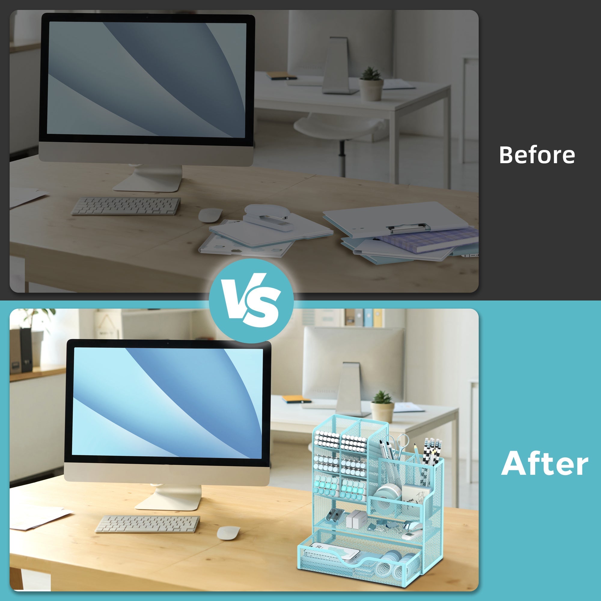 Smart Organiser Desk Rack - Multifunctional Storage for Your Office Supplies