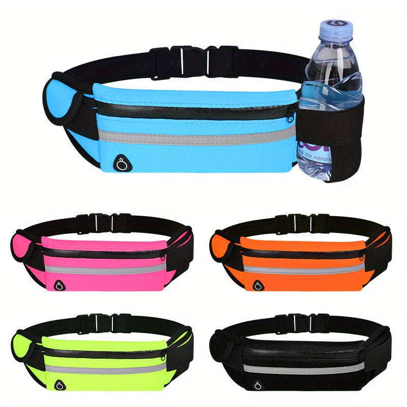 Compact Reflective Sports Waist Bag – Waterproof Phone Holder and Bottle Holder for Running and Fitness
