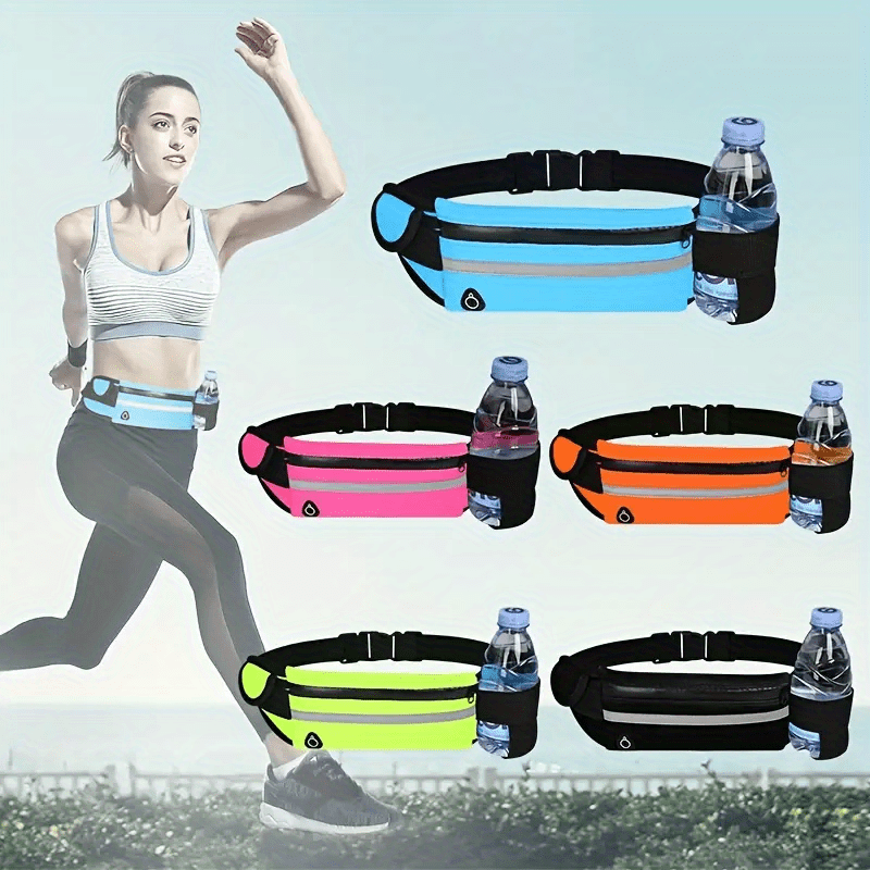 Compact Reflective Sports Waist Bag – Waterproof Phone Holder and Bottle Holder for Running and Fitness
