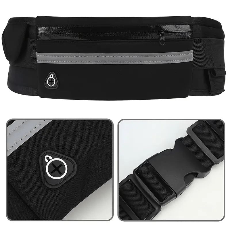 Compact Reflective Sports Waist Bag – Waterproof Phone Holder and Bottle Holder for Running and Fitness