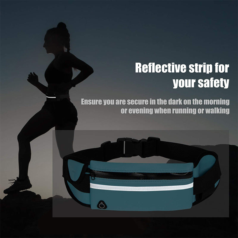 Compact Reflective Sports Waist Bag – Waterproof Phone Holder and Bottle Holder for Running and Fitness