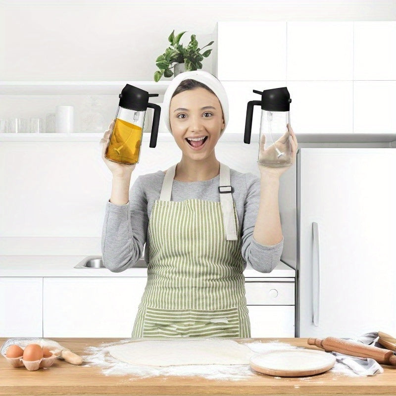 2-in-1 Oil Dispenser and Spray Bottle - Precise Oil Control for Kitchen and BBQ