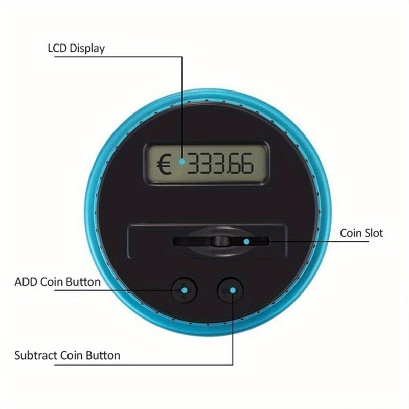 Digital Coin Counter Piggy Bank - With LCD Display for Automatic Counting and Large Capacity