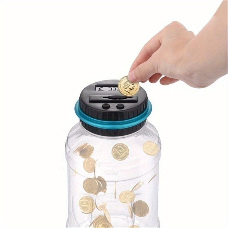Digital Coin Counter Piggy Bank - With LCD Display for Automatic Counting and Large Capacity