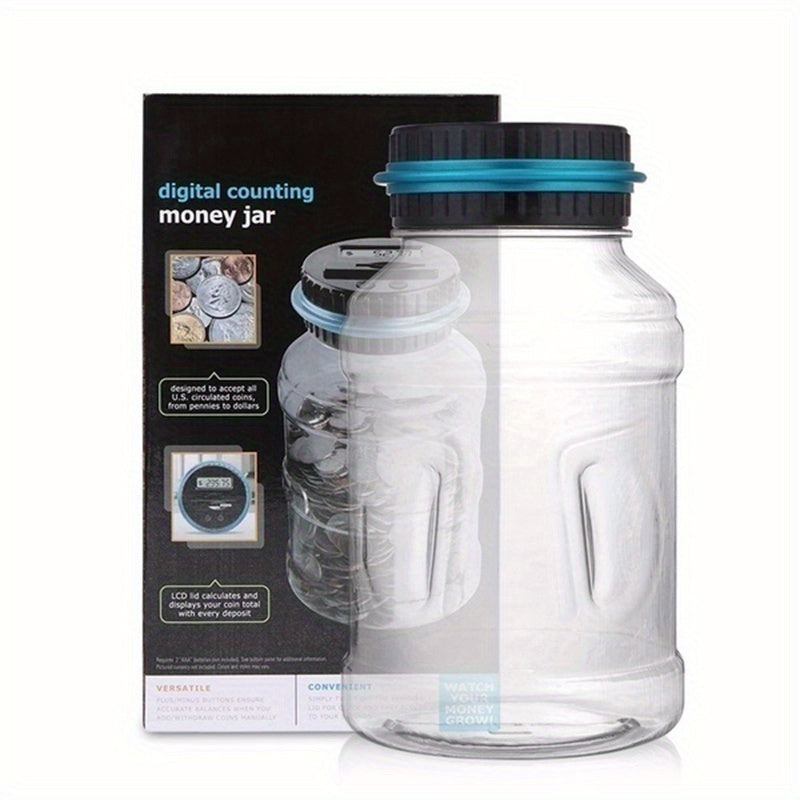 Digital Coin Counter Piggy Bank - With LCD Display for Automatic Counting and Large Capacity