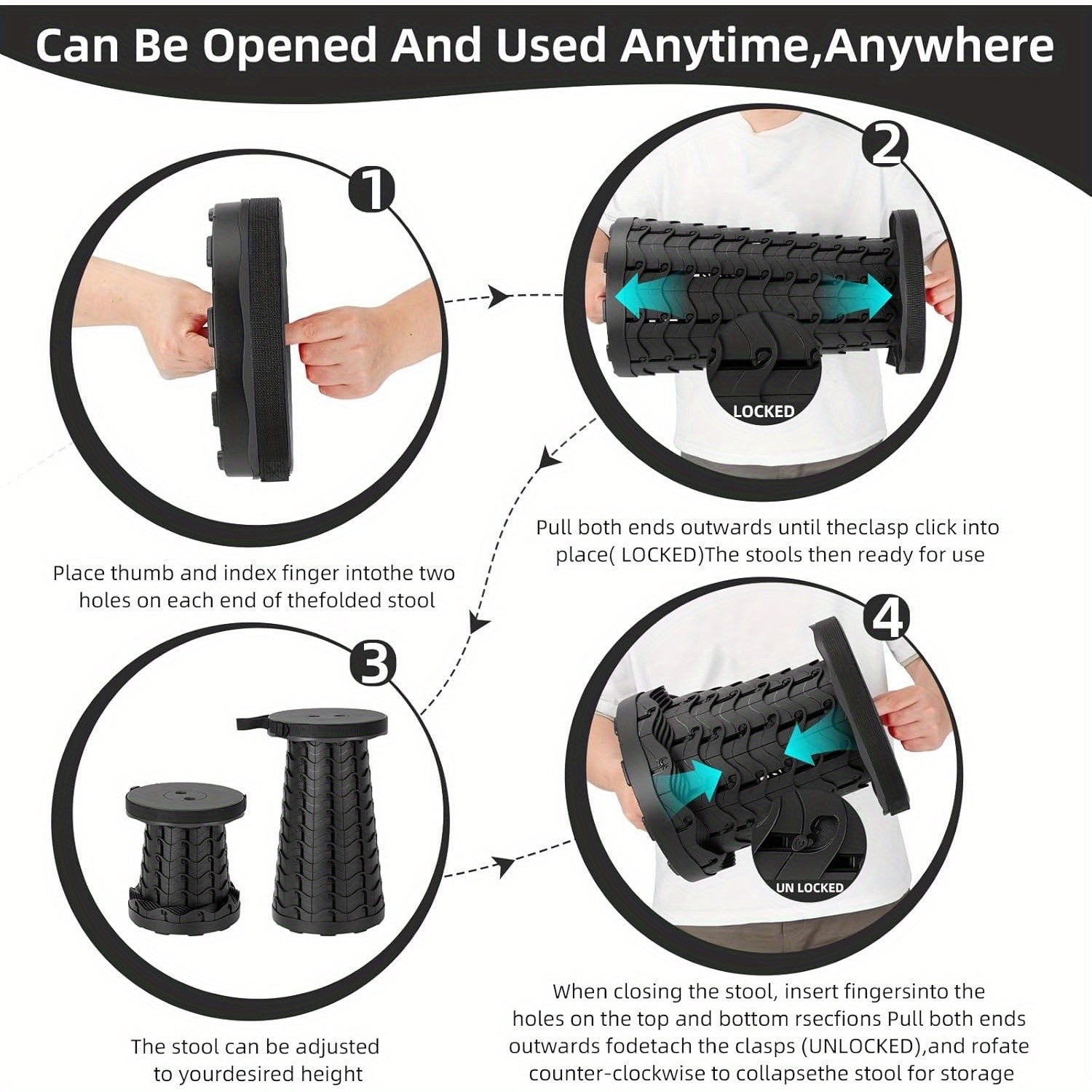 Foldable Chair with Carry Strap - Compact and Sturdy for Outdoor Adventures