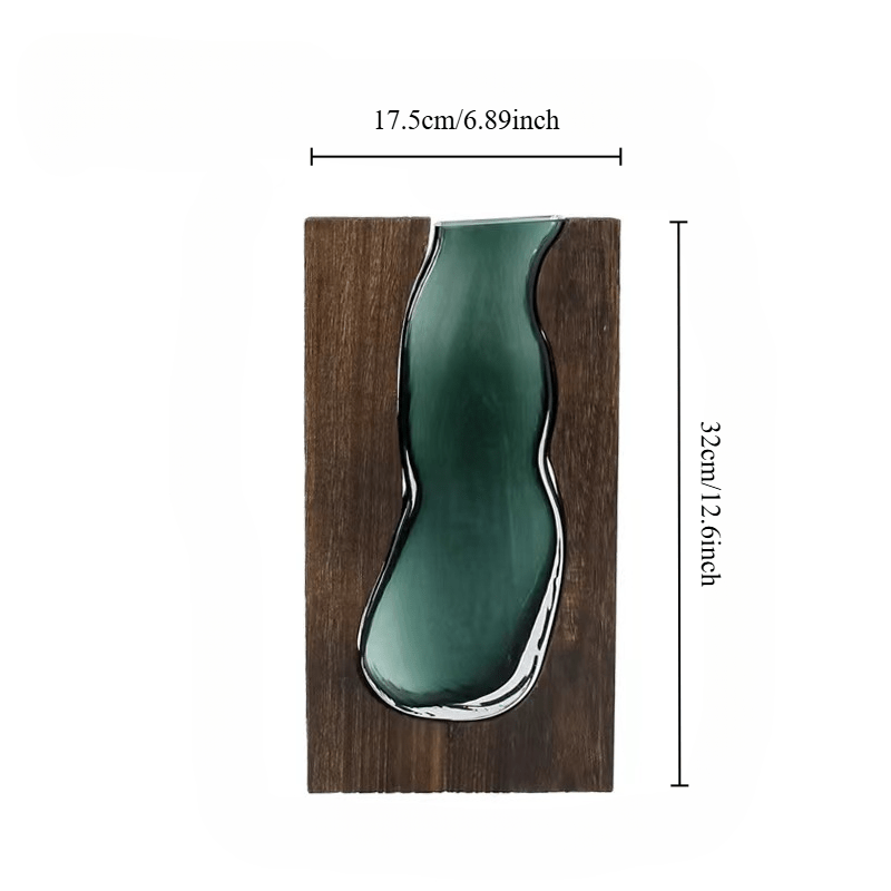 Elegant Glass Vase with Wooden Base - Stylish Decoration for Any Space