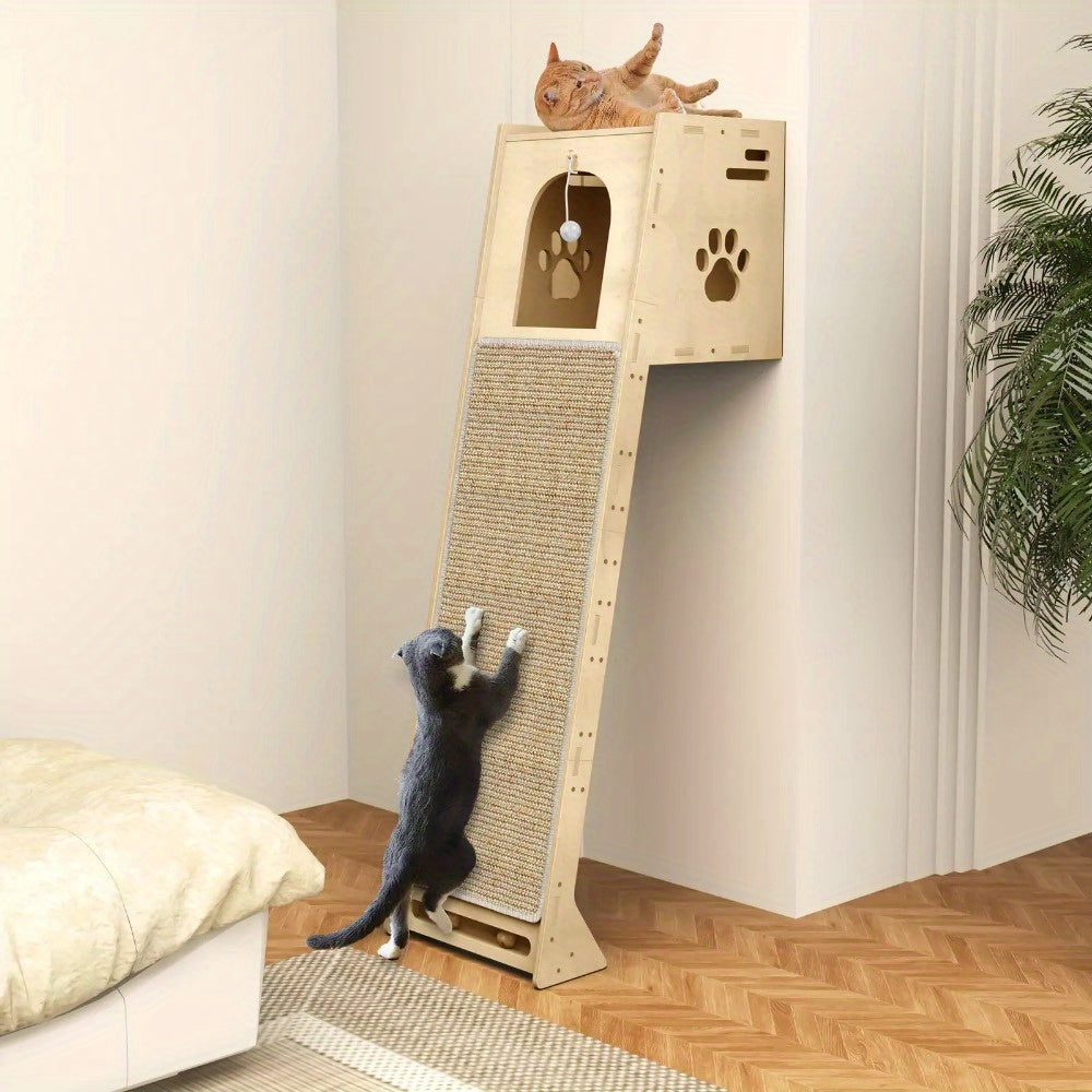 NatureClimb Wooden Cat House – Compact and Playful Furniture