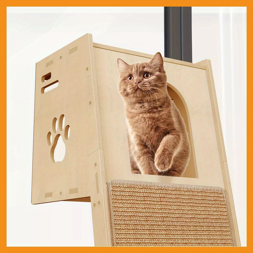 NatureClimb Wooden Cat House – Compact and Playful Furniture