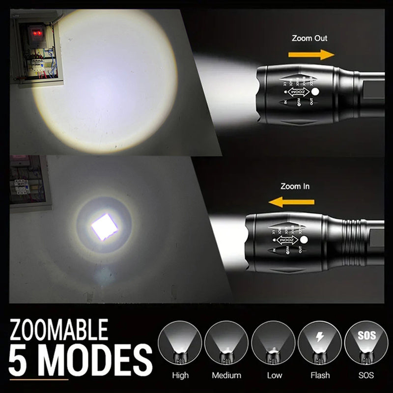 LED Torches – High Lumen, Zoomable, Handheld for Camping & Emergencies