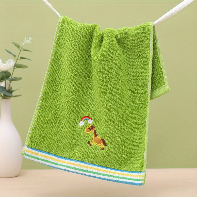 Cute Cartoon Embroidered Small Towels – Soft Cotton Set of 4