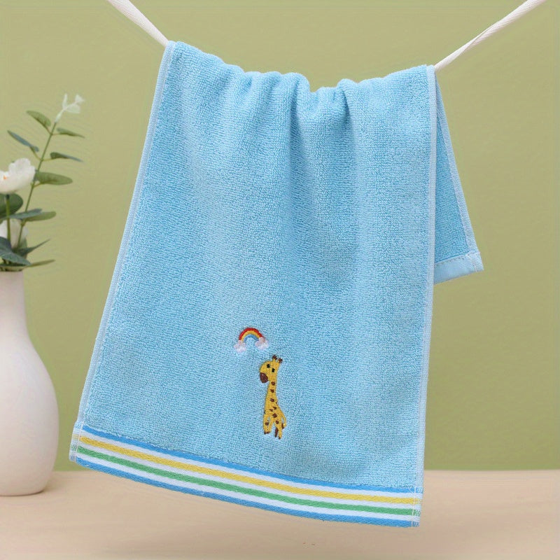Cute Cartoon Embroidered Small Towels – Soft Cotton Set of 4