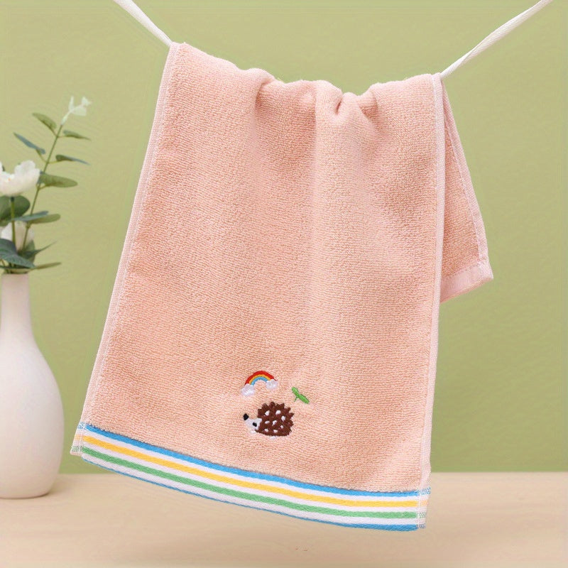 Cute Cartoon Embroidered Small Towels – Soft Cotton Set of 4