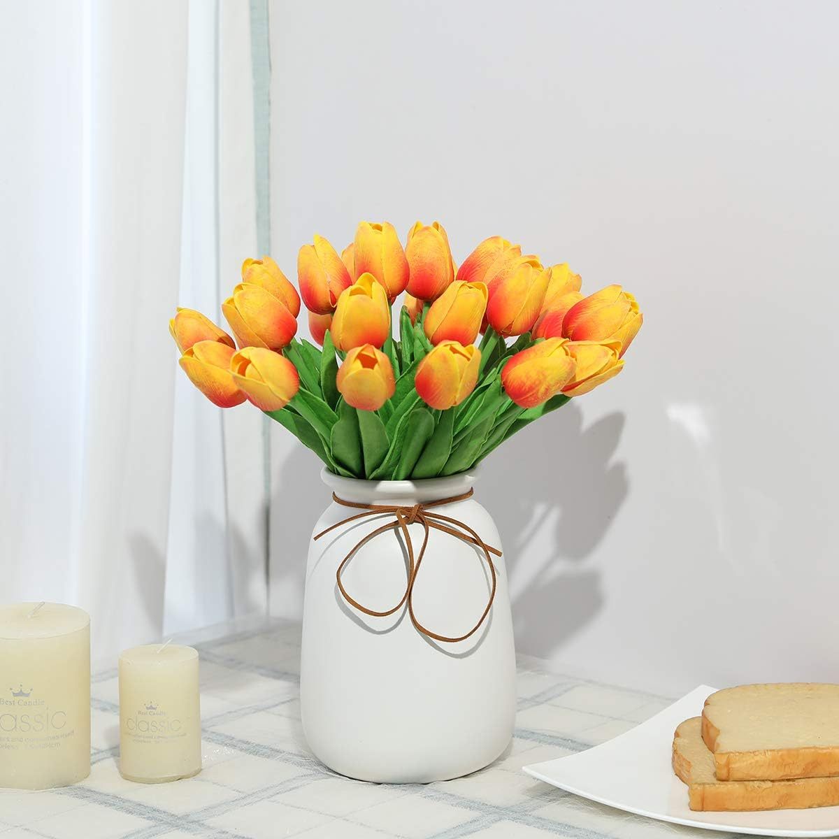 Set of 15 Realistic Art Tulips – Perfect for Weddings and Seasonal Decorations
