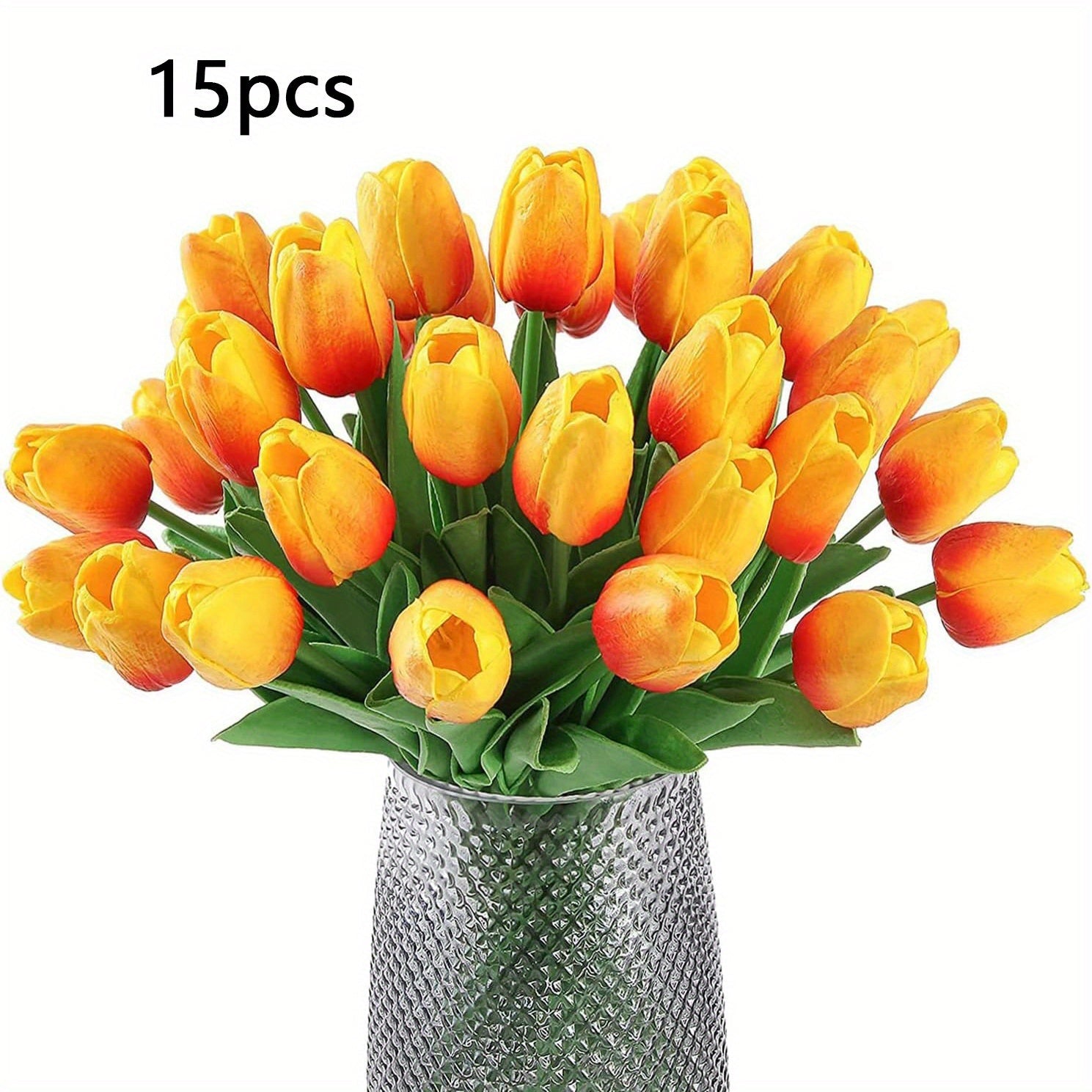 Set of 15 Realistic Art Tulips – Perfect for Weddings and Seasonal Decorations