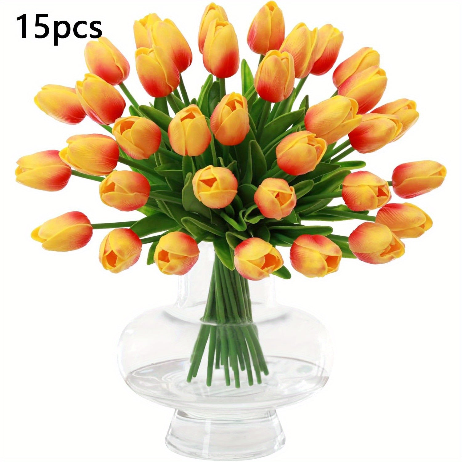 Set of 15 Realistic Art Tulips – Perfect for Weddings and Seasonal Decorations