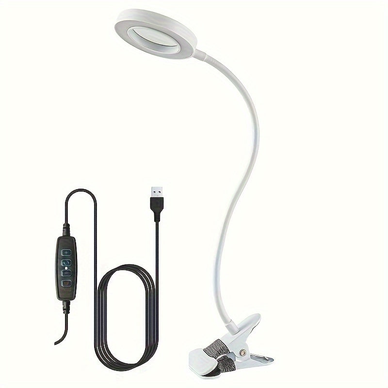 LED Magnifying Glass Lamp with Clamp – Perfect for Hands-Free Work and Precision