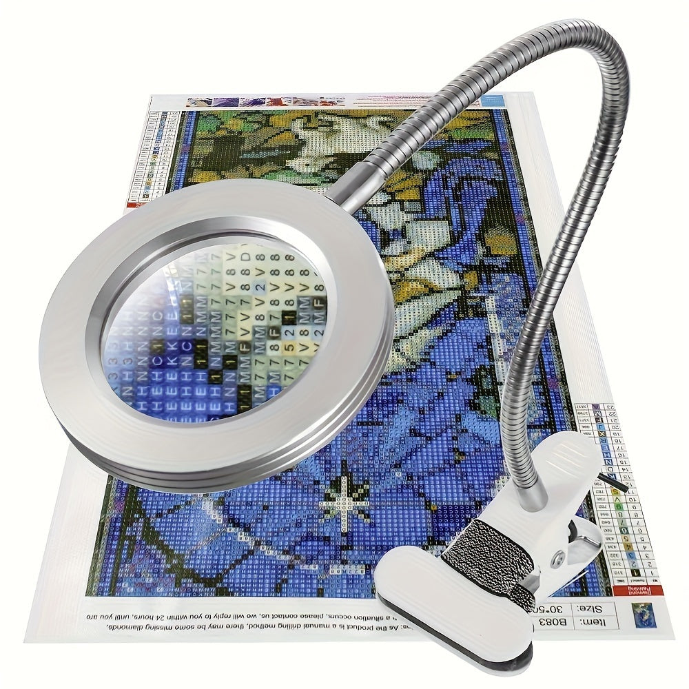 LED Magnifying Glass Lamp with Clamp – Perfect for Hands-Free Work and Precision