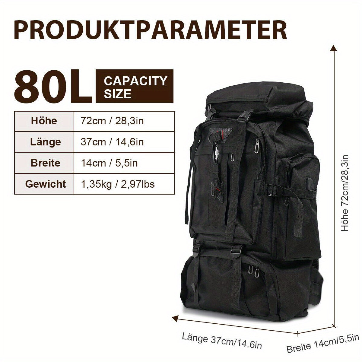 Explorer 80L Hiking Rucksack – Sturdy and Versatile