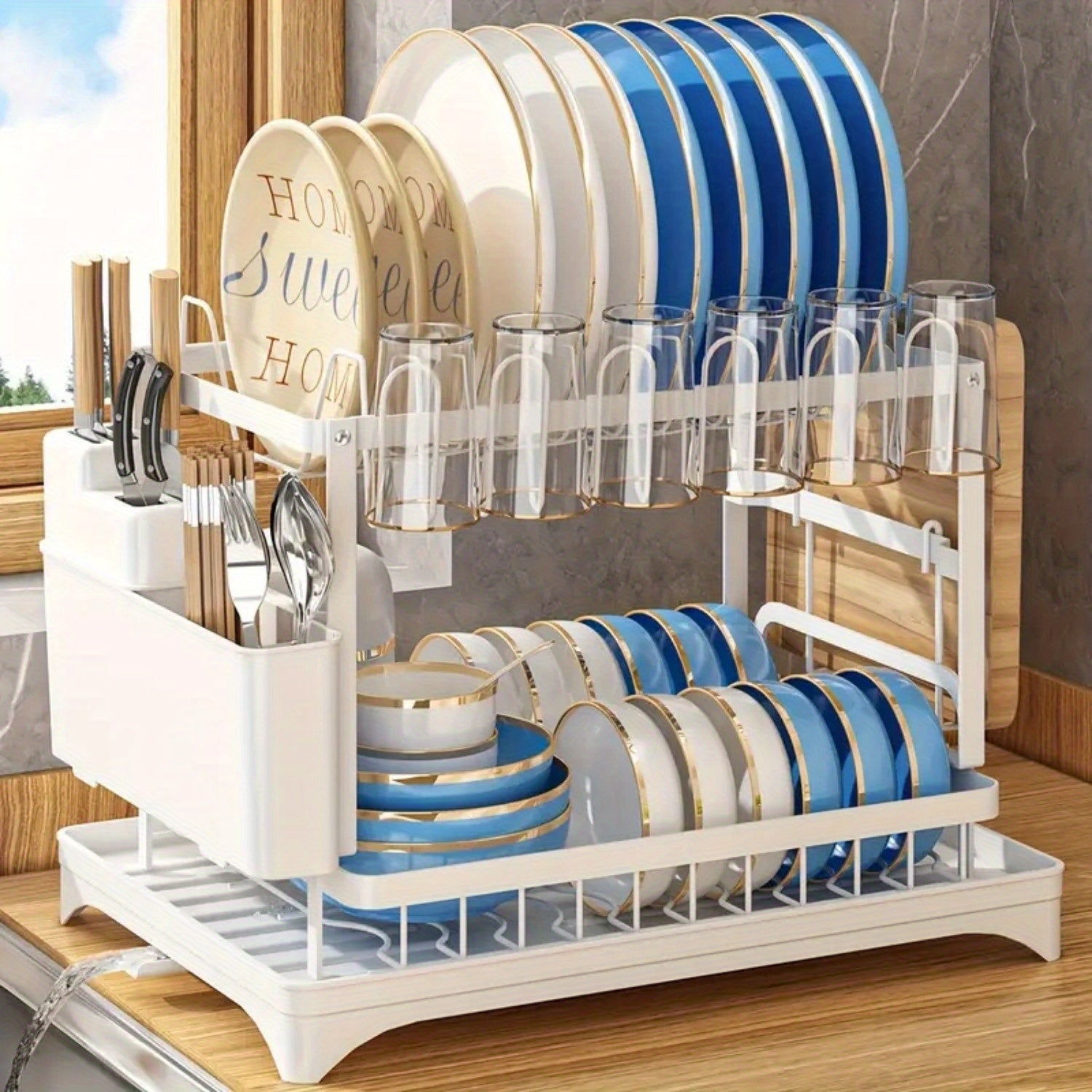 Adjustable 2-Tier Dish Rack – Durable and Practical for Every Kitchen