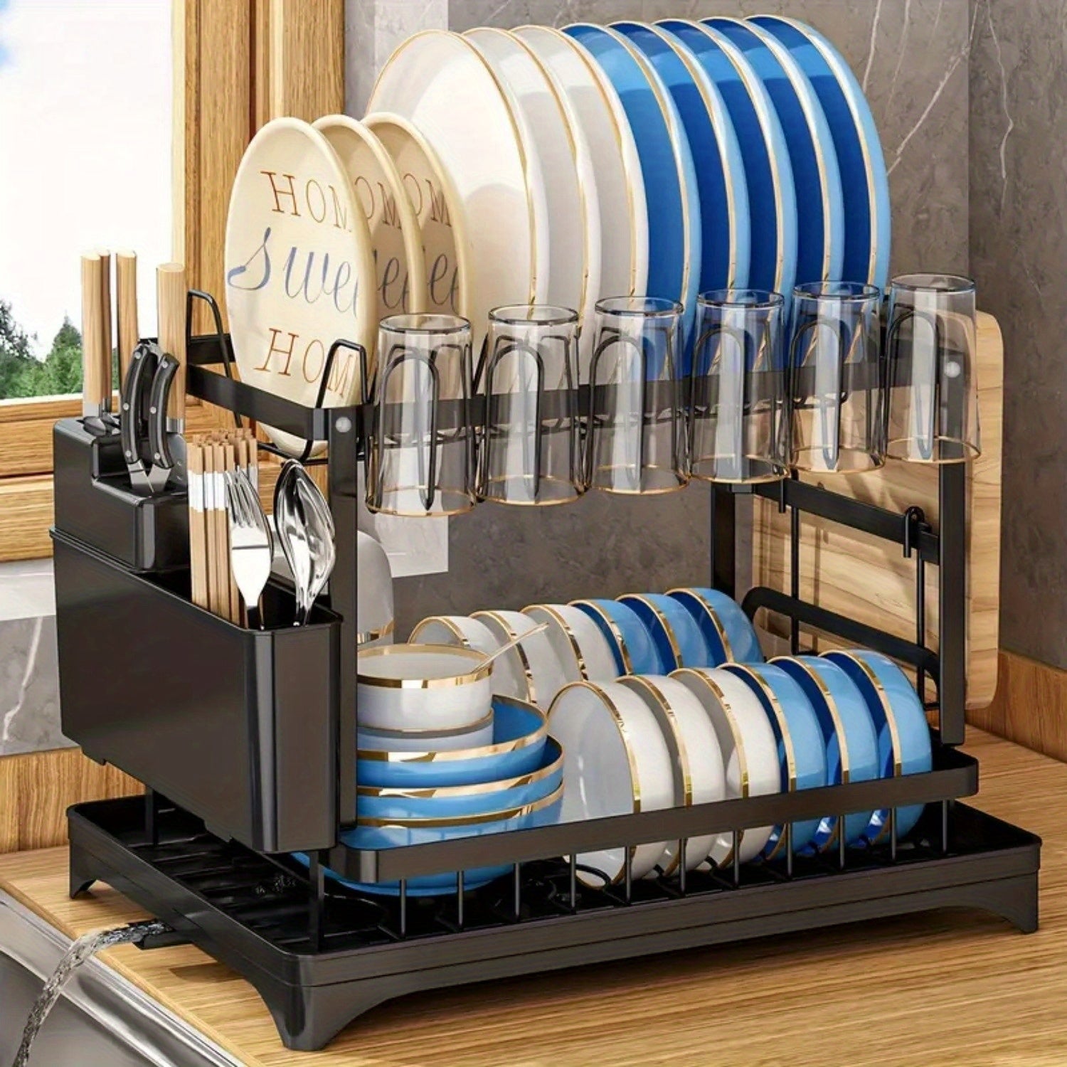 Adjustable 2-Tier Dish Rack – Durable and Practical for Every Kitchen