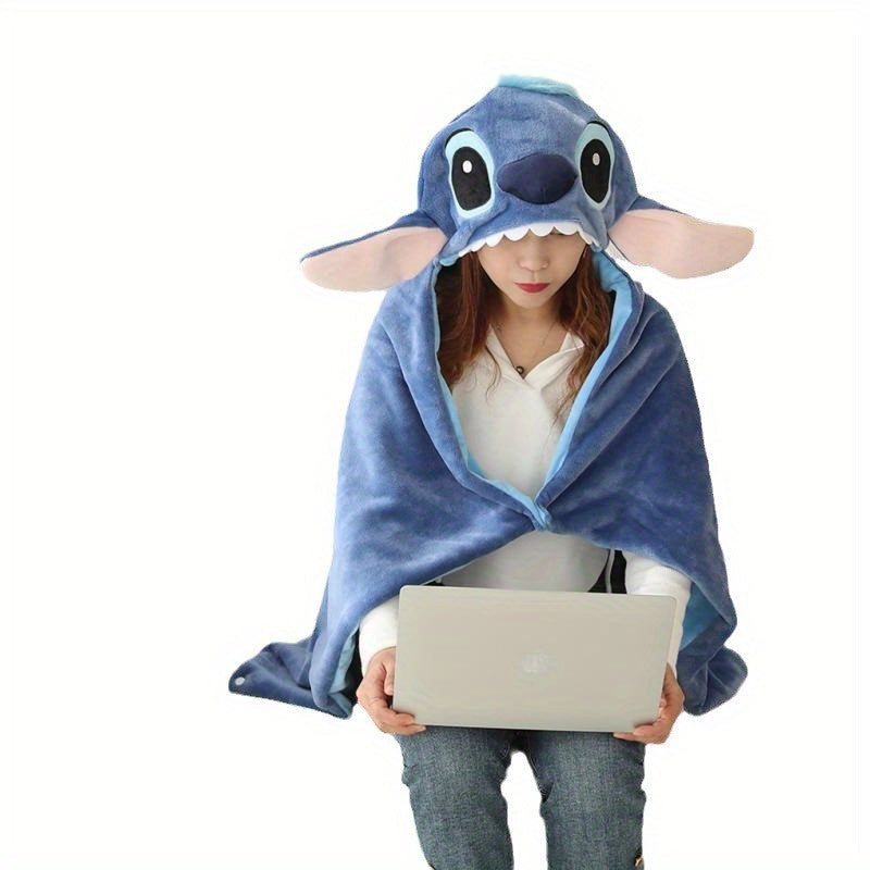 Disney Stitch Hoodie Blanket – Warm and Cute for Summer Movie Nights or Holidays