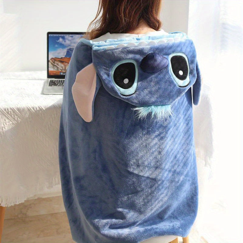 Disney Stitch Hoodie Blanket – Warm and Cute for Summer Movie Nights or Holidays