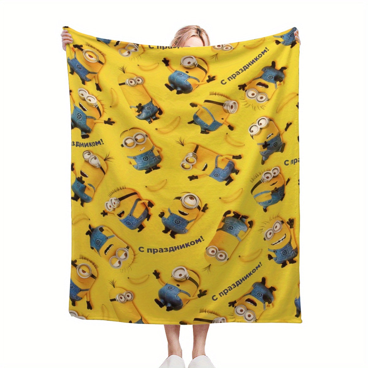 Minions Fleece Blanket - Soft & Warm Flannel Blanket for Children
