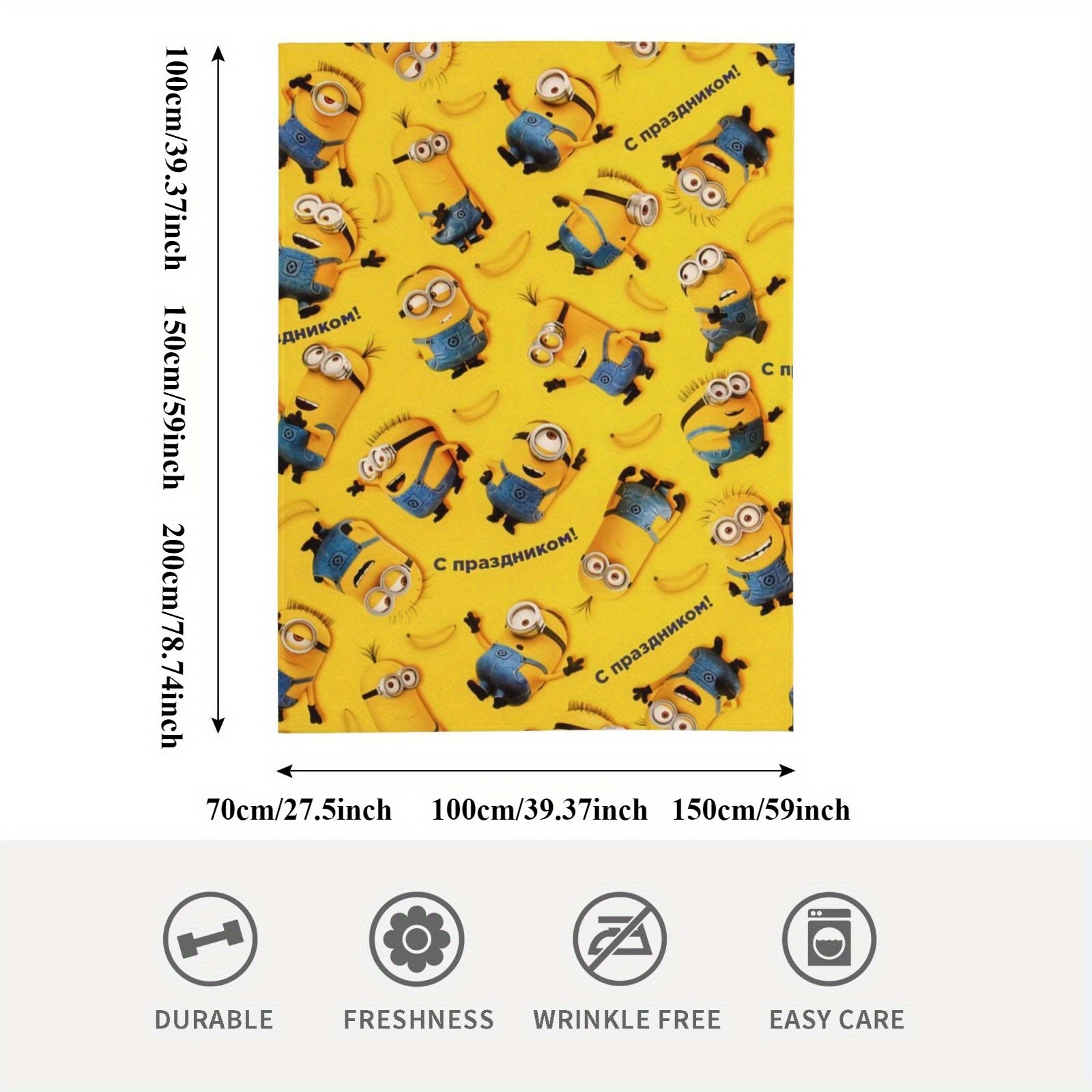 Minions Fleece Blanket - Soft & Warm Flannel Blanket for Children