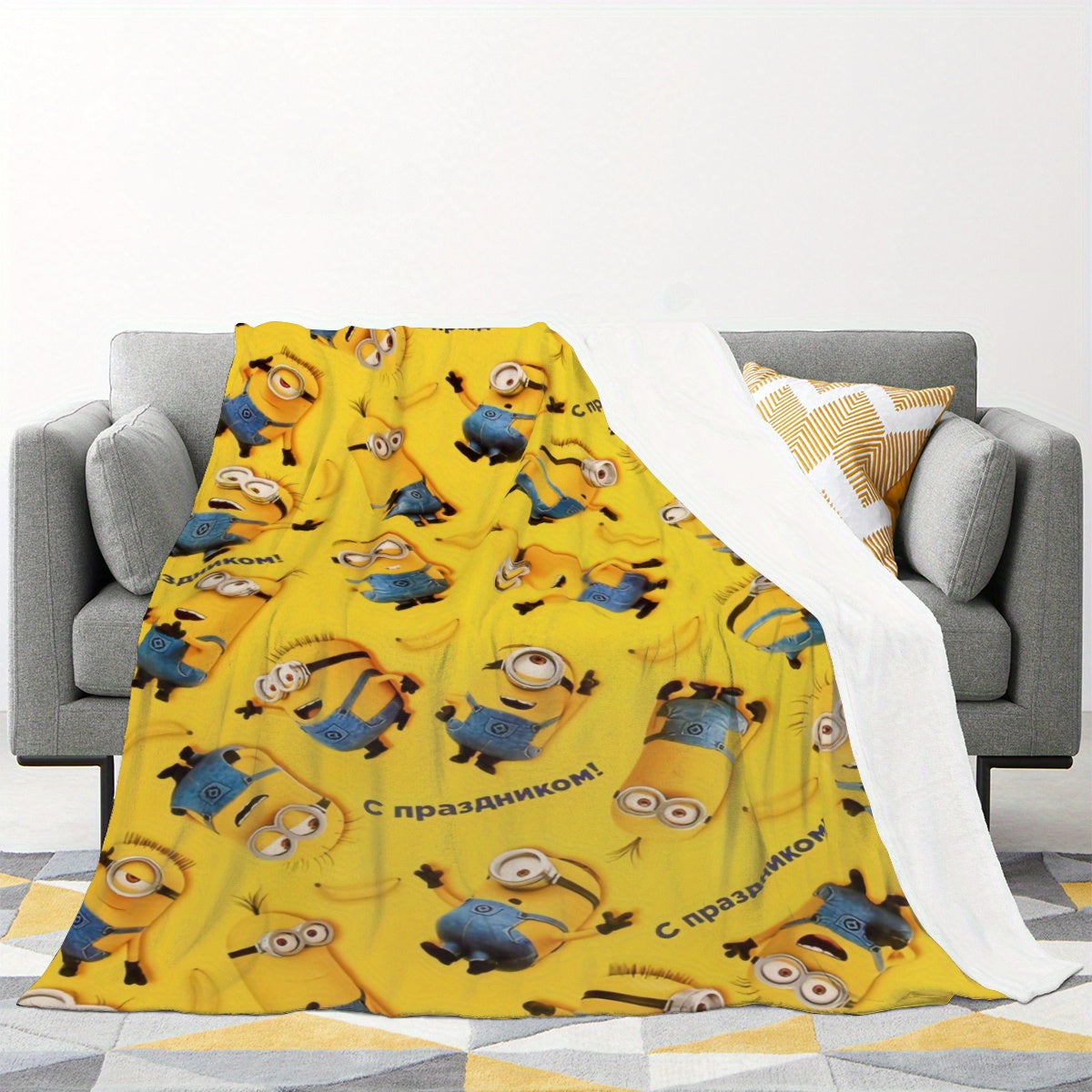 Minions Fleece Blanket - Soft & Warm Flannel Blanket for Children
