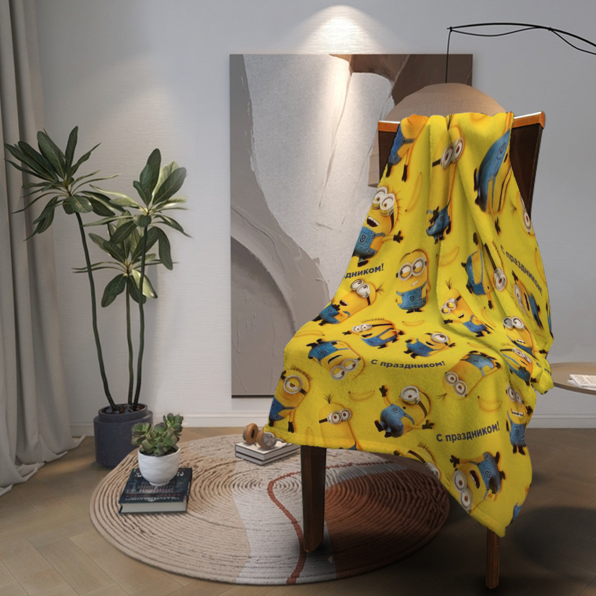 Minions Fleece Blanket - Soft & Warm Flannel Blanket for Children