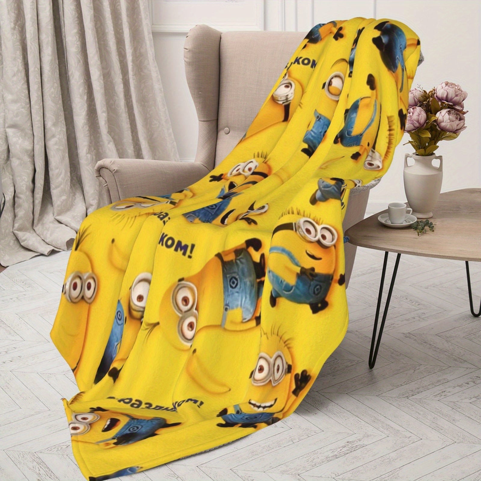 Minions Fleece Blanket - Soft & Warm Flannel Blanket for Children