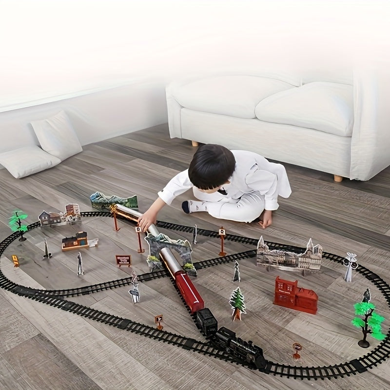 Retro Steam Train Playset - For Educational Adventures